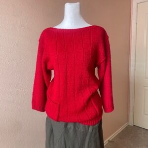 Vintage 80s‎ Chic Retro Mom Cable Knit Sweater
